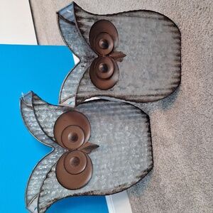 Gray Owl Metal Planters